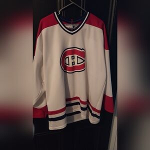 CCM White and Red Hockey Jersey